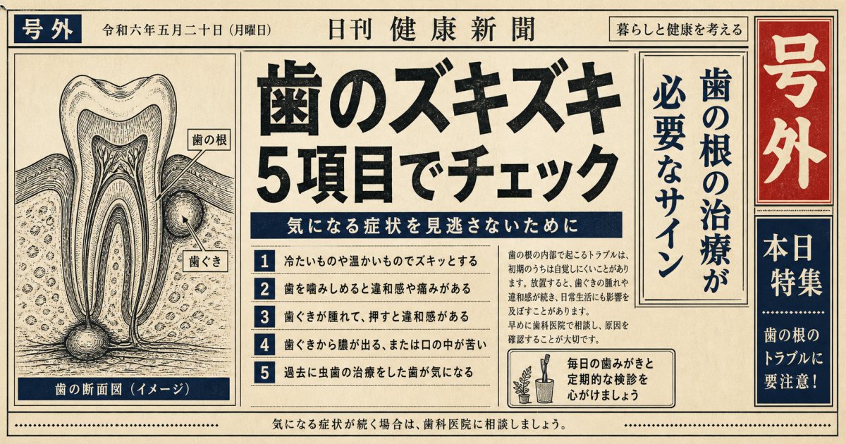 仕事中のズキズキ痛む歯に！根の治療が必要か5項目でチェック